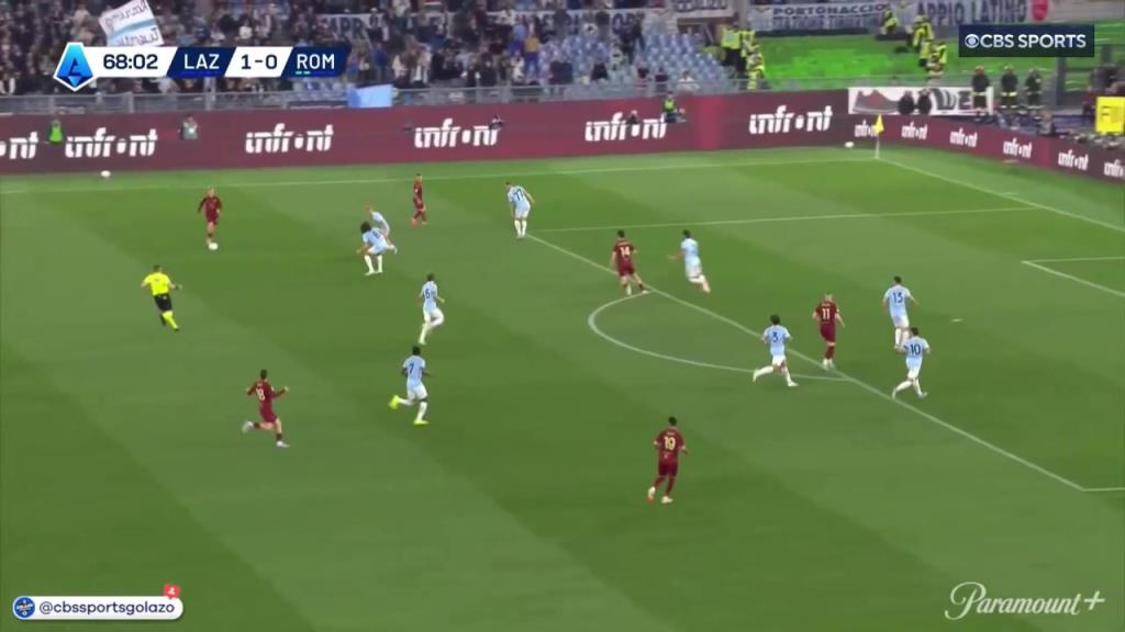 罗马扳平比分！苏莱不停球直接抽射世界波轰入死角！